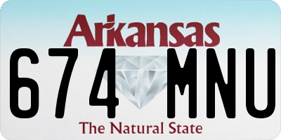AR license plate 674MNU