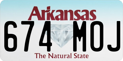AR license plate 674MOJ