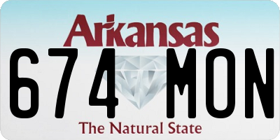 AR license plate 674MON
