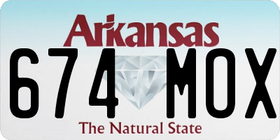 AR license plate 674MOX