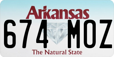 AR license plate 674MOZ