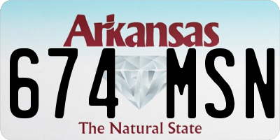 AR license plate 674MSN