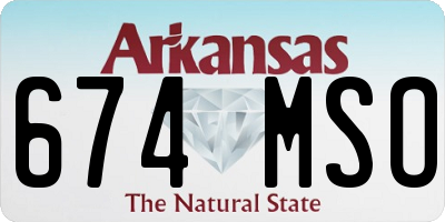 AR license plate 674MSO