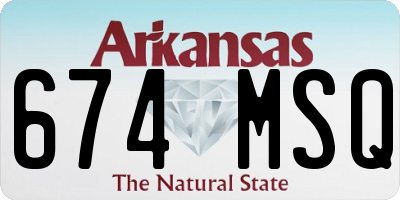 AR license plate 674MSQ