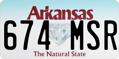 AR license plate 674MSR