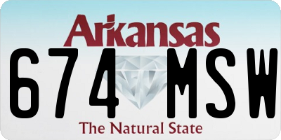 AR license plate 674MSW