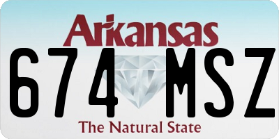AR license plate 674MSZ