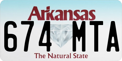 AR license plate 674MTA