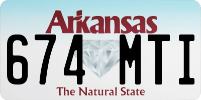 AR license plate 674MTI