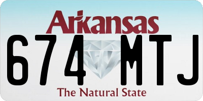 AR license plate 674MTJ
