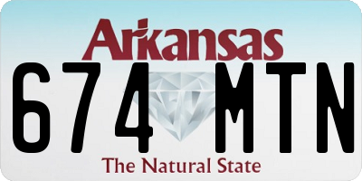 AR license plate 674MTN