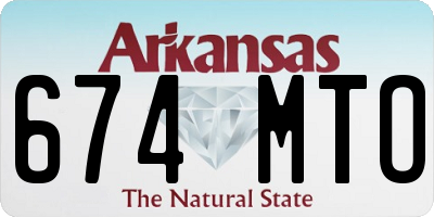 AR license plate 674MTO
