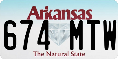 AR license plate 674MTW