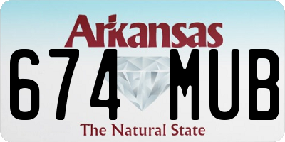 AR license plate 674MUB