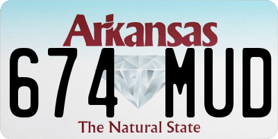 AR license plate 674MUD