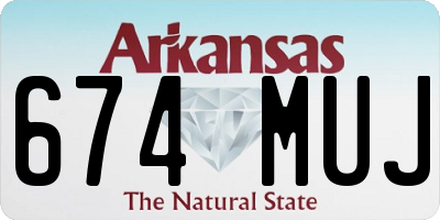 AR license plate 674MUJ