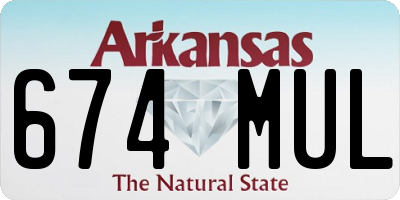 AR license plate 674MUL
