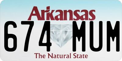 AR license plate 674MUM