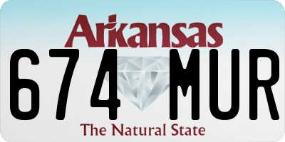 AR license plate 674MUR