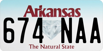 AR license plate 674NAA