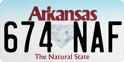 AR license plate 674NAF