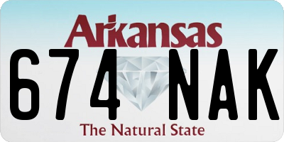 AR license plate 674NAK