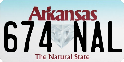 AR license plate 674NAL