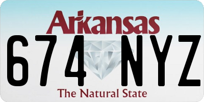 AR license plate 674NYZ