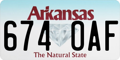AR license plate 674OAF