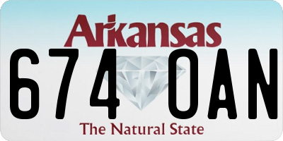 AR license plate 674OAN