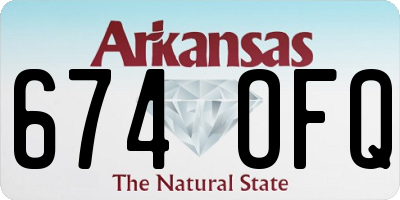 AR license plate 674OFQ