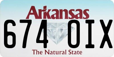 AR license plate 674OIX