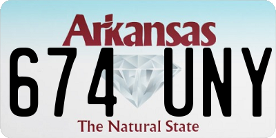AR license plate 674UNY