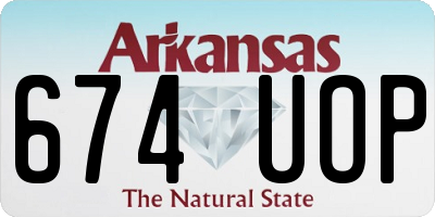 AR license plate 674UOP