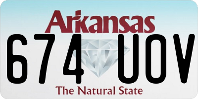 AR license plate 674UOV