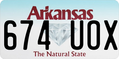 AR license plate 674UOX