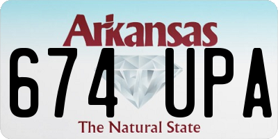 AR license plate 674UPA