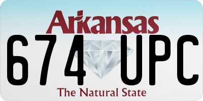 AR license plate 674UPC