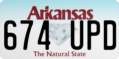 AR license plate 674UPD