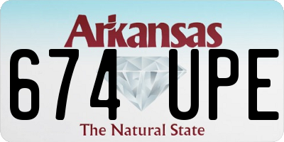 AR license plate 674UPE