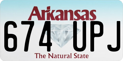 AR license plate 674UPJ