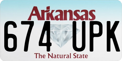 AR license plate 674UPK
