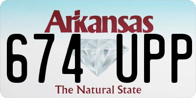 AR license plate 674UPP