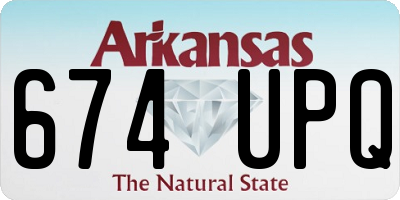 AR license plate 674UPQ