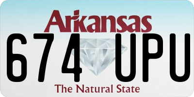 AR license plate 674UPU