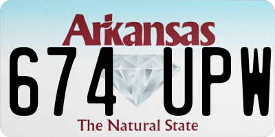 AR license plate 674UPW