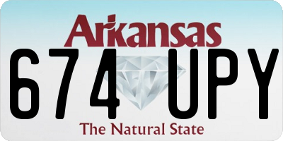 AR license plate 674UPY