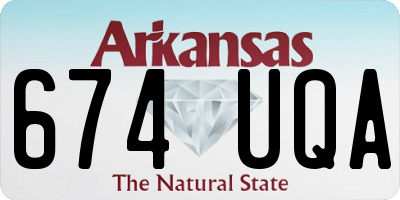 AR license plate 674UQA
