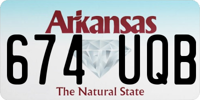 AR license plate 674UQB
