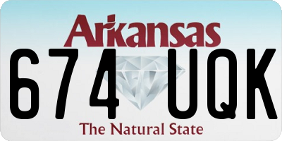 AR license plate 674UQK